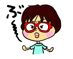 moving Akamegane-chan sticker #12382822