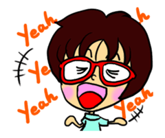 moving Akamegane-chan sticker #12382825