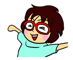 moving Akamegane-chan sticker #12382826