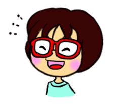 moving Akamegane-chan sticker #12382828