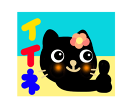 Black cat Sanngo sticker #12386324