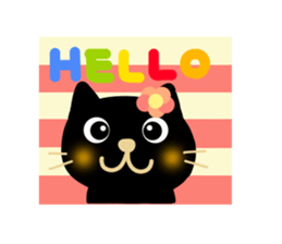 Black cat Sanngo sticker #12386337