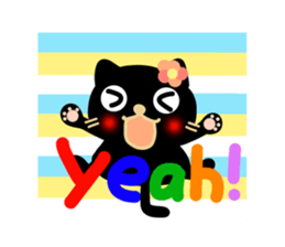 Black cat Sanngo sticker #12386341