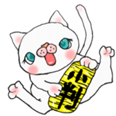 Of cat and bear. sticker #12388054