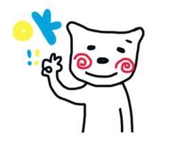 white bear has a changeable blush sticker #12388281