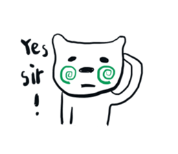 white bear has a changeable blush sticker #12388301