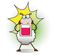 Very Funny and Fluffy-white Sheep sticker #12391838