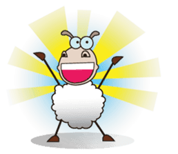 Very Funny and Fluffy-white Sheep sticker #12391839