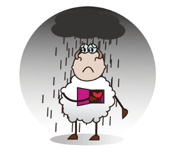 Very Funny and Fluffy-white Sheep sticker #12391840
