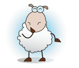 Very Funny and Fluffy-white Sheep sticker #12391846