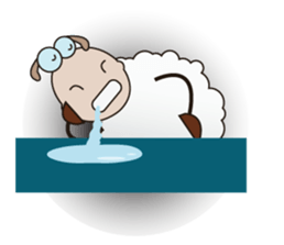 Very Funny and Fluffy-white Sheep sticker #12391847