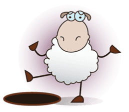 Very Funny and Fluffy-white Sheep sticker #12391848