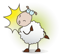Very Funny and Fluffy-white Sheep sticker #12391849