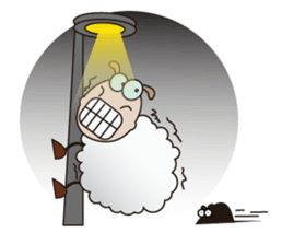 Very Funny and Fluffy-white Sheep sticker #12391850