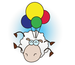 Very Funny and Fluffy-white Sheep sticker #12391852