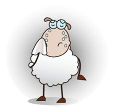 Very Funny and Fluffy-white Sheep sticker #12391855