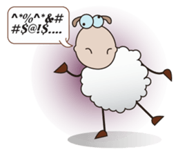 Very Funny and Fluffy-white Sheep sticker #12391856