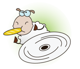 Very Funny and Fluffy-white Sheep sticker #12391859