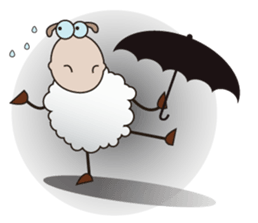 Very Funny and Fluffy-white Sheep sticker #12391861