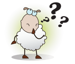 Very Funny and Fluffy-white Sheep sticker #12391863