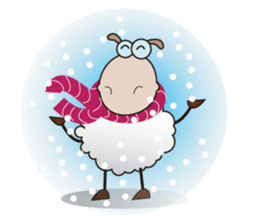 Very Funny and Fluffy-white Sheep sticker #12391866