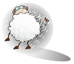 Very Funny and Fluffy-white Sheep sticker #12391867