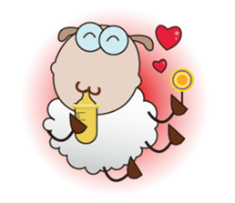 Very Funny and Fluffy-white Sheep sticker #12391868