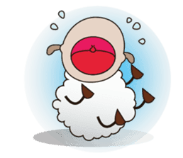 Very Funny and Fluffy-white Sheep sticker #12391871