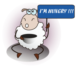 Very Funny and Fluffy-white Sheep sticker #12391872