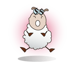 Very Funny and Fluffy-white Sheep sticker #12391874