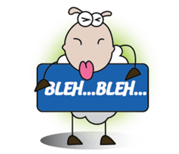 Very Funny and Fluffy-white Sheep sticker #12391876