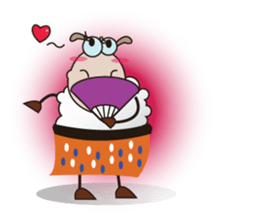 Very Funny and Fluffy-white Sheep sticker #12391877