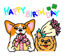 Corgi and Yorkshire Terrier sticker #12395344