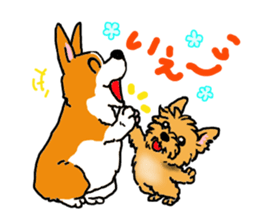 Corgi and Yorkshire Terrier sticker #12395345