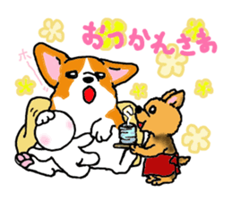 Corgi and Yorkshire Terrier sticker #12395353