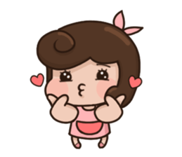 cute girl and dog 3 sticker #12396254