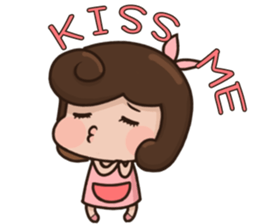 cute girl and dog 3 sticker #12396256