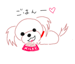 pretty Maltese dog Milky sticker #12397319
