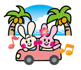 colorful pink rabbit sticker #12398466