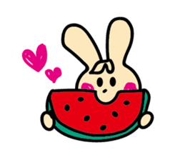 colorful pink rabbit sticker #12398478