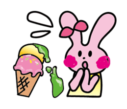 colorful pink rabbit sticker #12398479