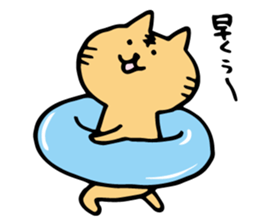 summer cat. summer enjoy sticker #12400951