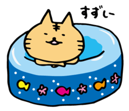 summer cat. summer enjoy sticker #12400952