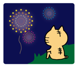 summer cat. summer enjoy sticker #12400989