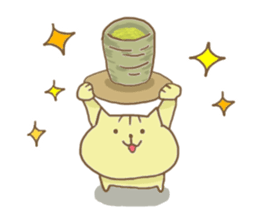 Rabbit and cat spend loosely everyday sticker #12401702