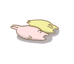 Rabbit and cat spend loosely everyday sticker #12401705