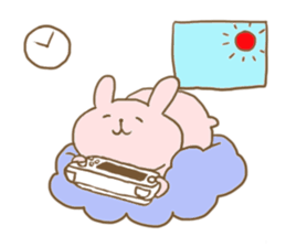 Rabbit and cat spend loosely everyday sticker #12401722