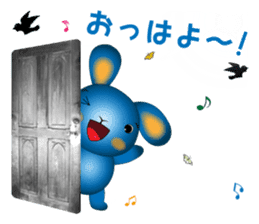 Blue Rabbit's powerful and happy day sticker #12402375