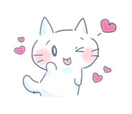 Yururi White cat3 sticker #12402862