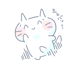 Yururi White cat3 sticker #12402863